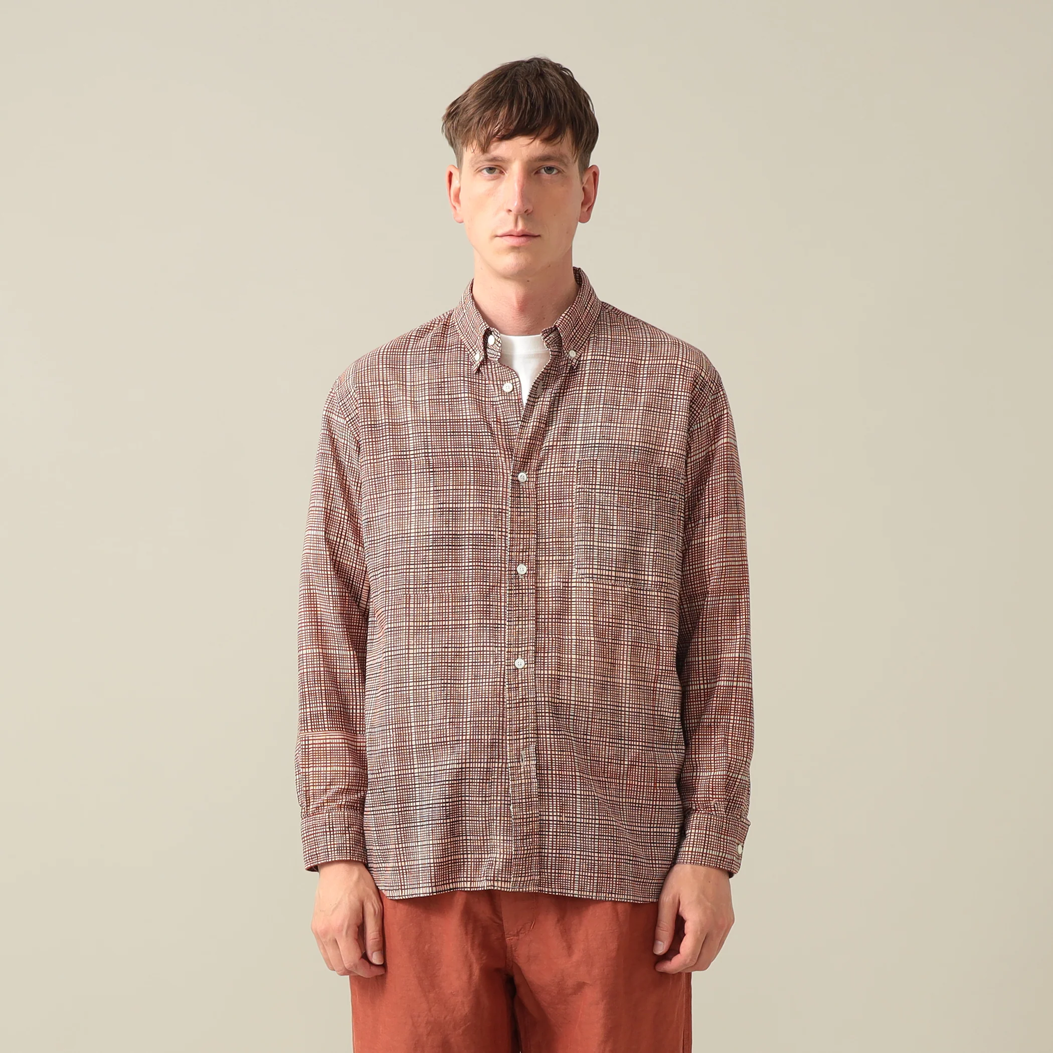 Bubbie Block Printed Button Down Shirt - Image 4